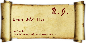 Urda Júlia névjegykártya