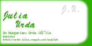 julia urda business card